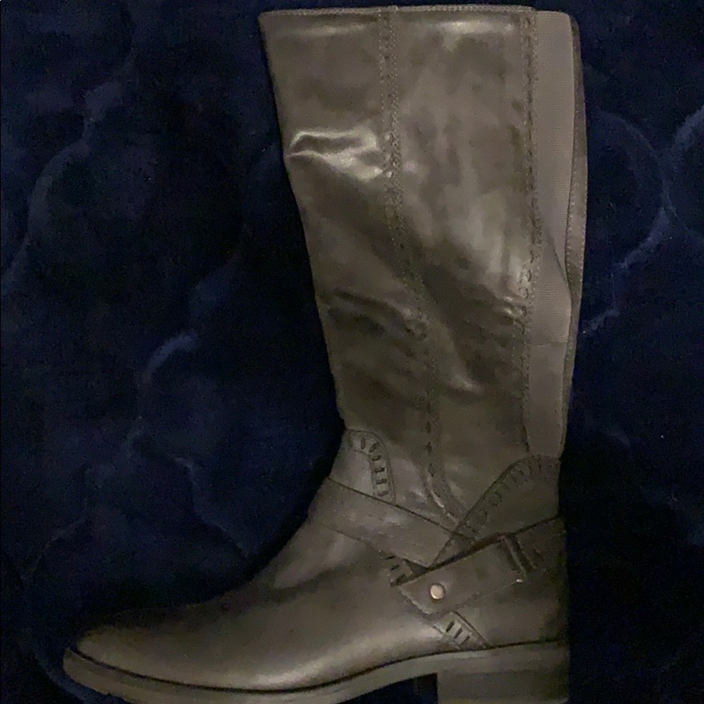 Tall dark gray boots